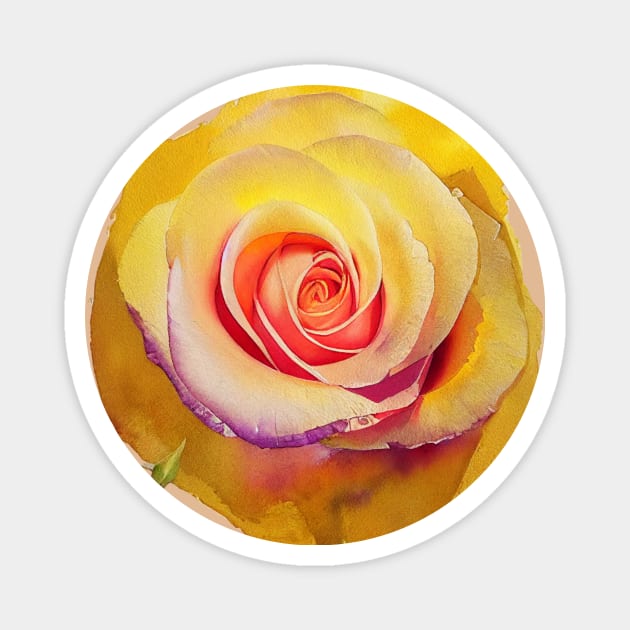 Yellow Colorful Rose Magnet by fistikci